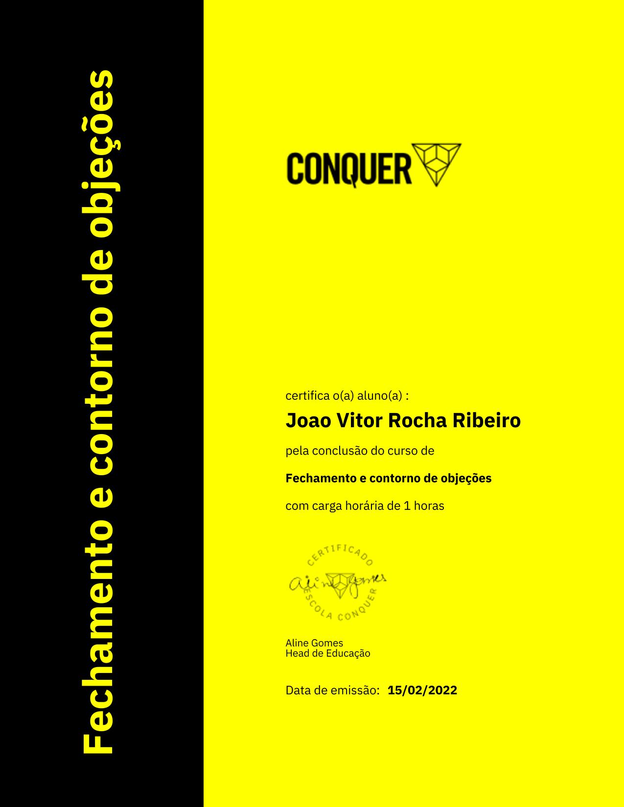 Certificado de Fechamento e contorno de objeções
